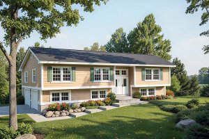 Exterior - Front Elevation for Traditional House Plan #312-448 - 3 bed, 2.5 bath