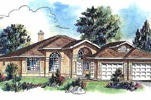Dream House Plan - European Exterior - Front Elevation Plan #18-148