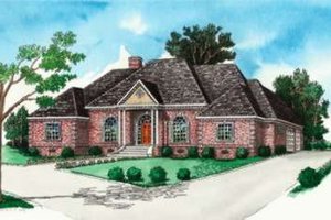 Southern Exterior - Front Elevation Plan #16-302