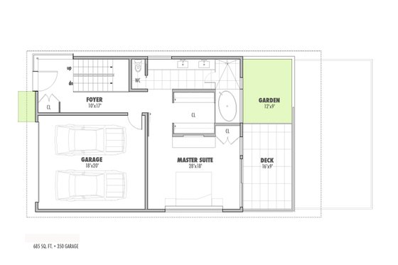 Floor Plan - Main Floor for Modern House Plan #469-1 - 4 bed, 3.5 bath