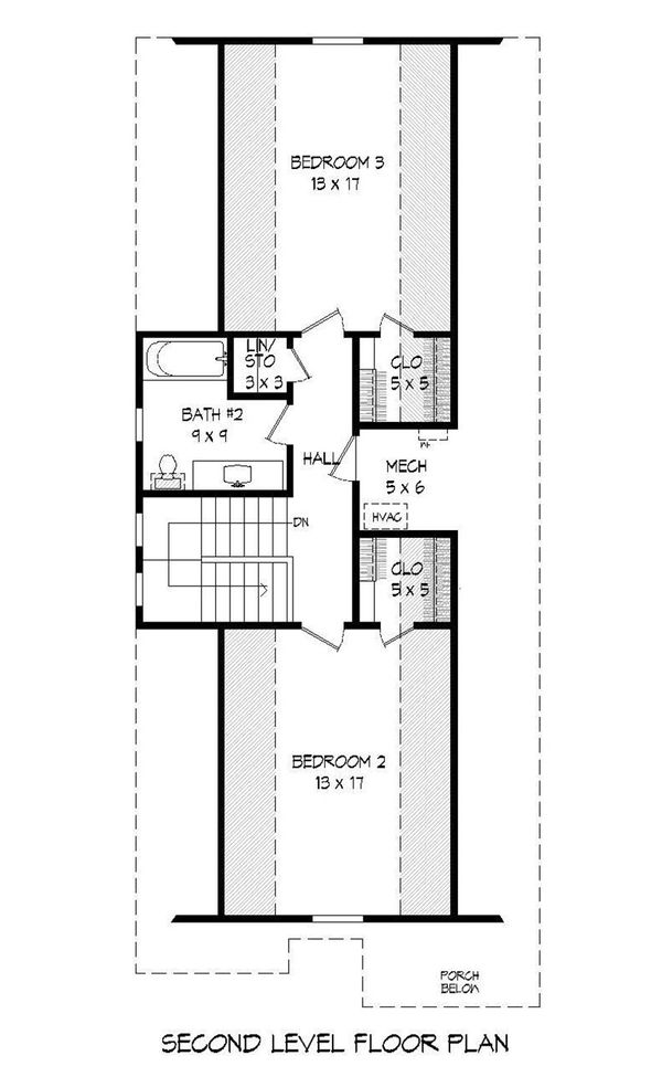 House Design - Traditional Floor Plan - Upper Floor Plan #932-18