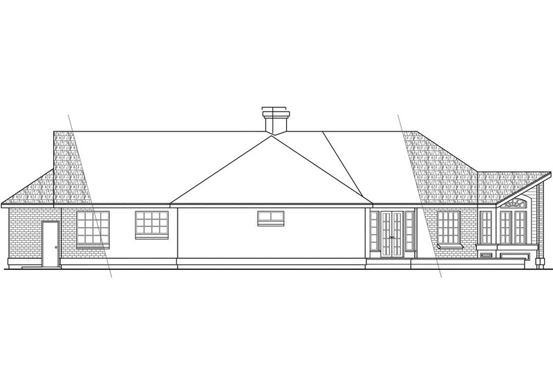 Architectural House Design - Exterior - Rear Elevation for Mediterranean House Plan #124-401 - 3 bed, 2.5 bath