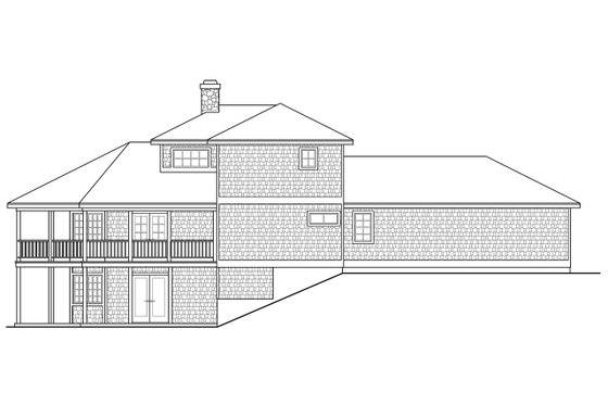 Exterior - Rear Elevation for Beach House Plan #124-1094 - 2 bed, 2 bath