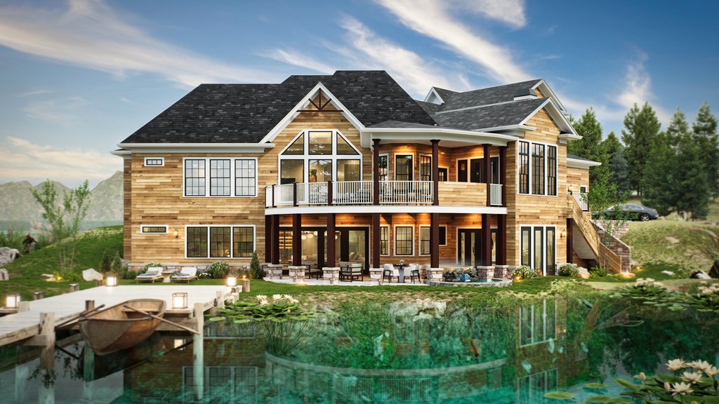 Exterior - Rear Elevation 2 for Cottage House Plan #54-723 - 2 bed, 2.5 bath