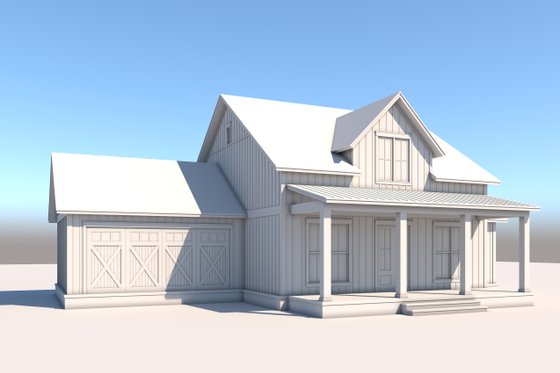 Exterior - Front Elevation 4 for Farmhouse House Plan #430-318 - 3 bed, 2 bath