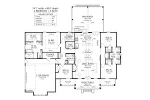 Floor Plan - Main Floor for Farmhouse House Plan #1074-129 - 4 bed, 3 bath