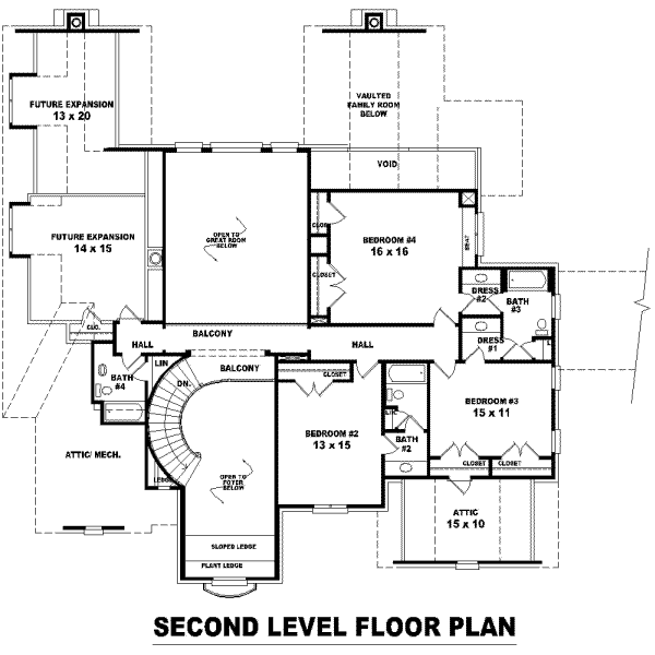 European Floor Plan - Upper Floor Plan #81-1350