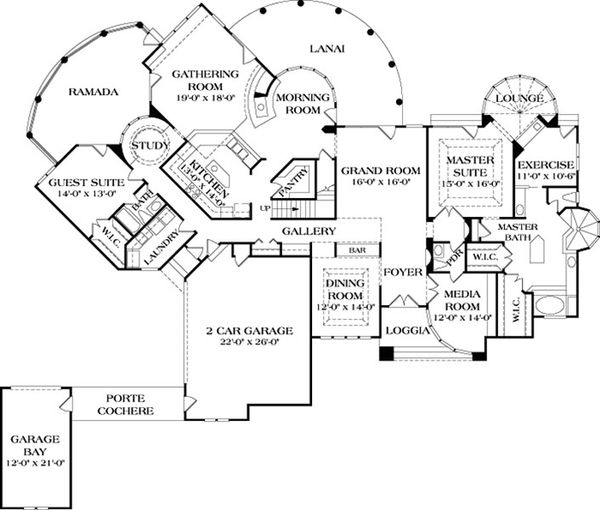 Architectural House Design - Traditional Floor Plan - Main Floor Plan #453-45