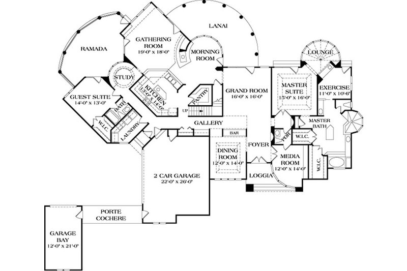 Dream House Plan - Floor Plan - Main Floor for Traditional House Plan #453-45 - 4 bed, 4.5 bath