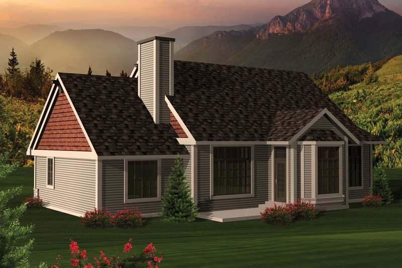 Home Plan - Exterior - Rear Elevation for Ranch House Plan #70-1044 - 3 bed, 2 bath