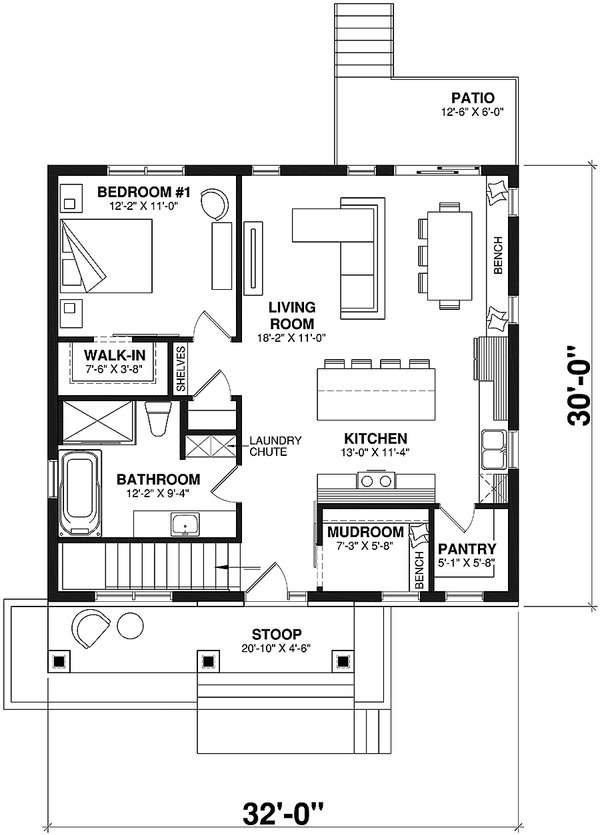 Architectural House Design - Modern Floor Plan - Main Floor Plan #23-2677