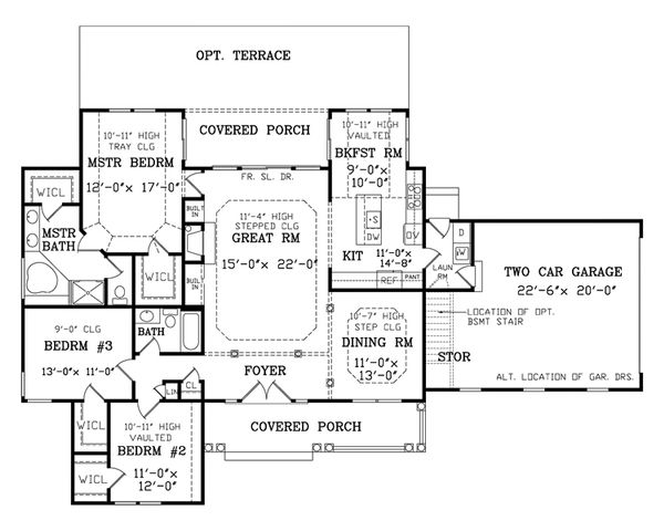 Country Floor Plan - Main Floor Plan #456-7