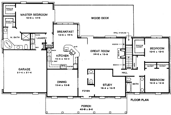 Colonial Floor Plan - Main Floor Plan #10-110