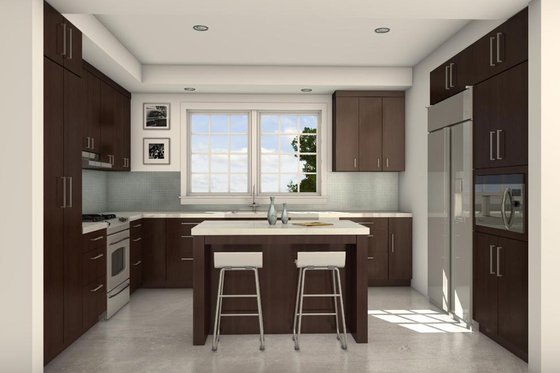 Interior - Kitchen for Traditional House Plan #497-41 - 3 bed, 3 bath