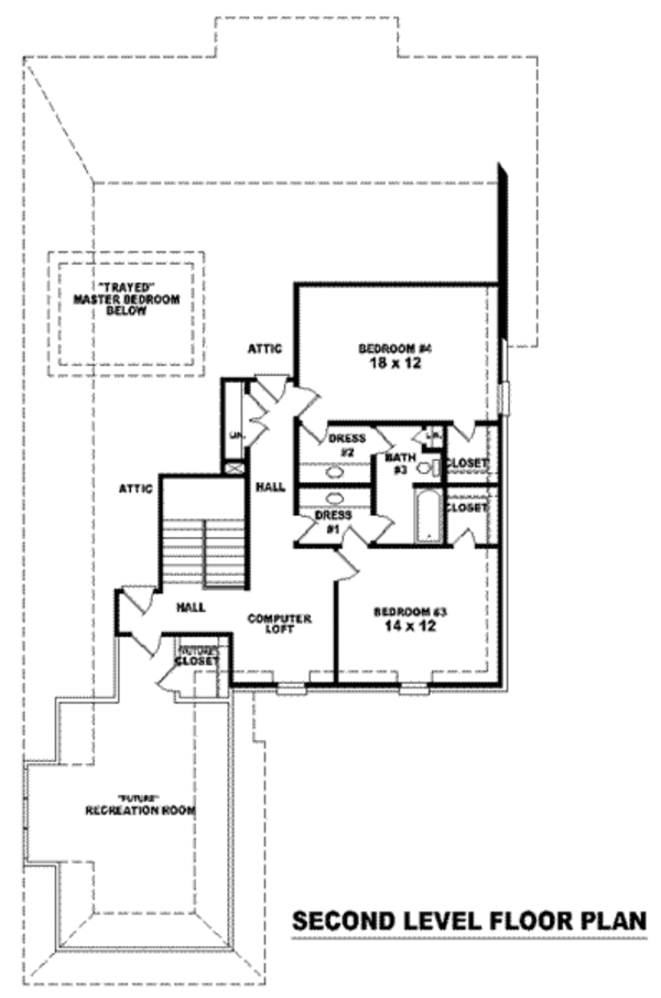 European Floor Plan - Upper Floor Plan #81-1236