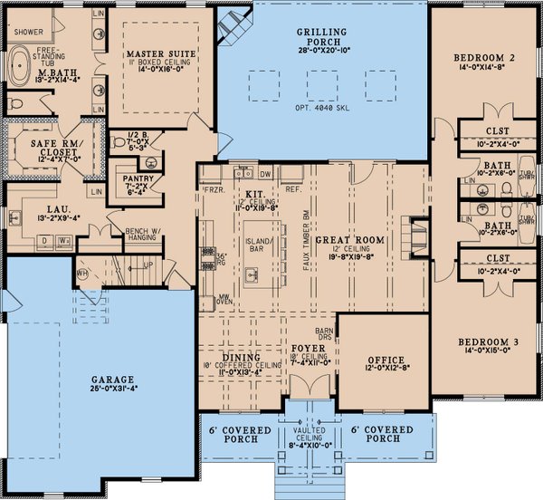 House Blueprint - Farmhouse Floor Plan - Main Floor Plan #923-408