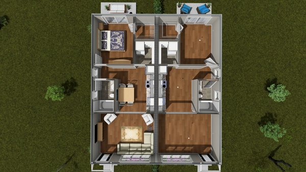 House Blueprint - Floor Plan - Main Floor 1 for Craftsman House Plan #513-2436 - 1 bed, 1 bath