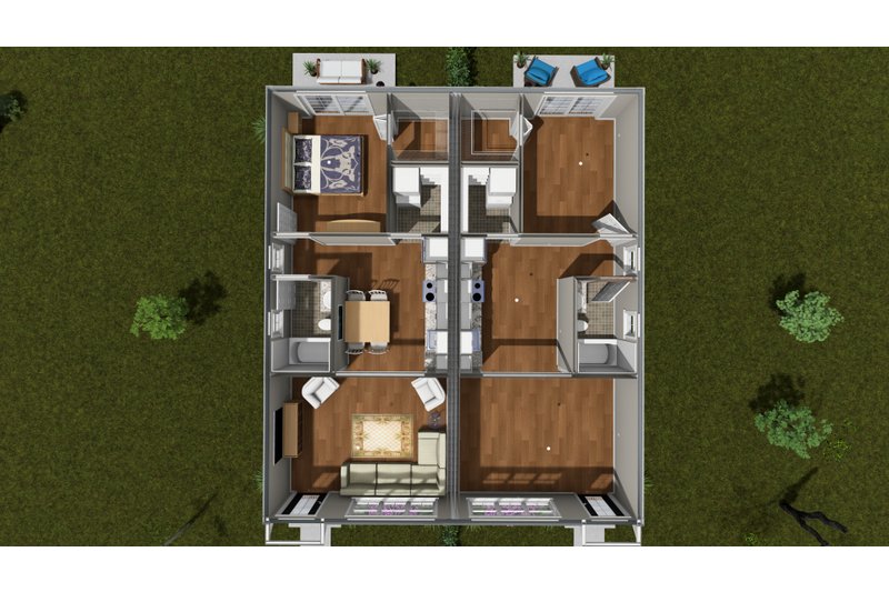 House Blueprint - Floor Plan - Main Floor 1 for Craftsman House Plan #513-2436 - 1 bed, 1 bath