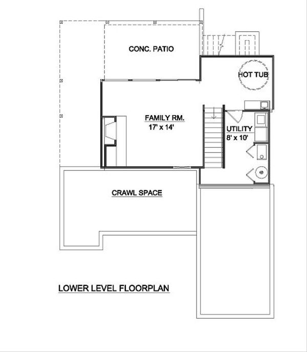 Modern Floor Plan - Lower Floor Plan #116-117