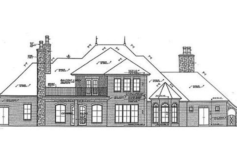 Dream House Plan - Exterior - Rear Elevation for European House Plan #310-683 - 4 bed, 4.5 bath