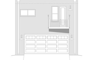Exterior - Front Elevation 3 for Southern House Plan #932-98 - 2 bed, 1 bath