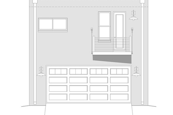Exterior - Front Elevation 3 for Southern House Plan #932-98 - 2 bed, 1 bath