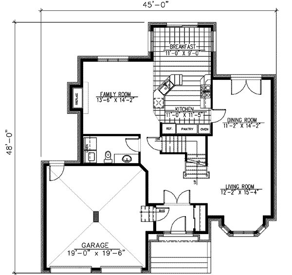 European Floor Plan - Main Floor Plan #138-172