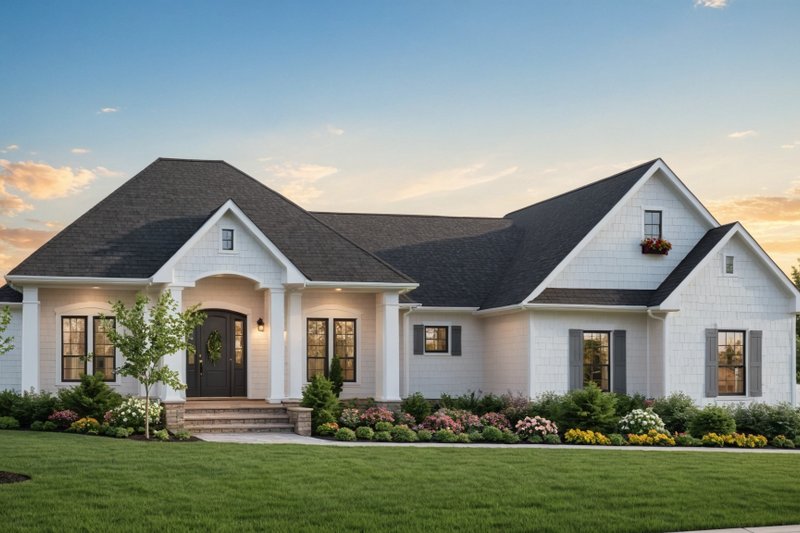 House Blueprint - Country Exterior - Front Elevation Plan #21-560