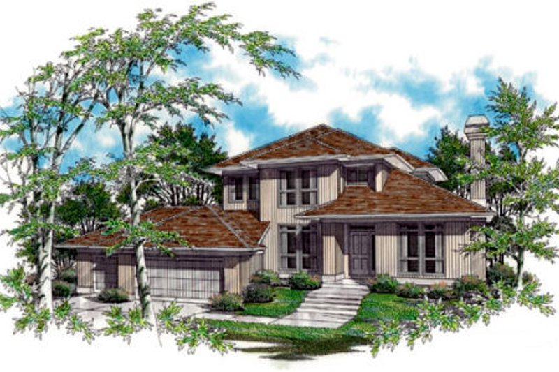 Dream House Plan - Prairie Exterior - Front Elevation Plan #48-324