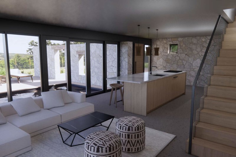 Home Plan - Interior - Family Room for Modern House Plan #20-2540 - 1 bed, 1.5 bath