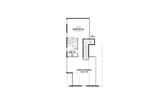 Floor Plan - Upper Floor for European House Plan #424-261 - 3 bed, 2.5 bath