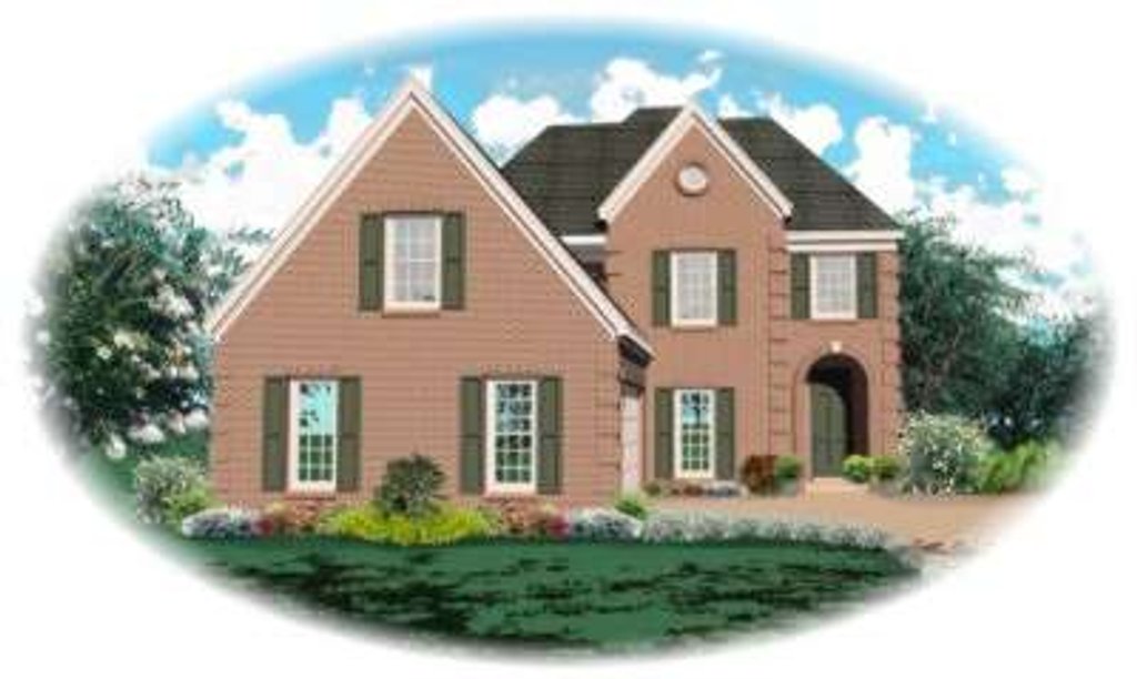 Exterior - Front Elevation 2 for European House Plan #81-749 - 4 bed, 2.5 bath