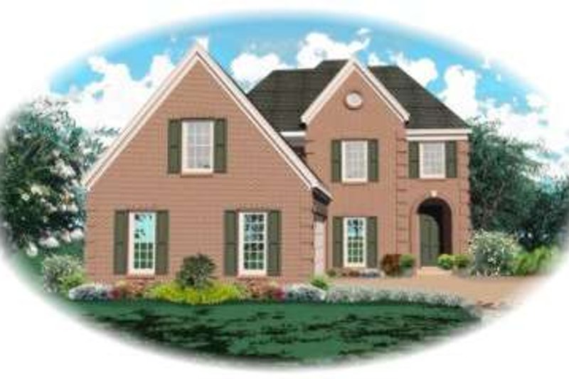 Exterior - Front Elevation 2 for European House Plan #81-749 - 4 bed, 2.5 bath