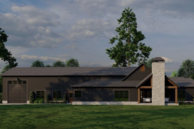 Dream House Plan - Exterior - Rear Elevation 1 for Farmhouse House Plan #923-370 - 4 bed, 2.5 bath
