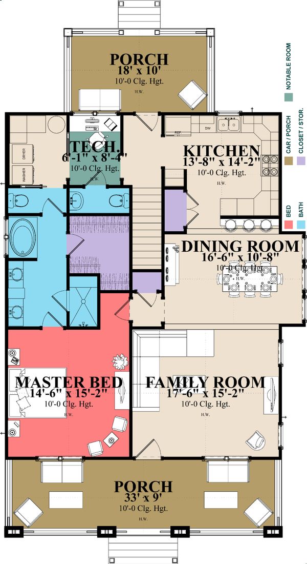 Architectural House Design - Craftsman Floor Plan - Main Floor Plan #63-380