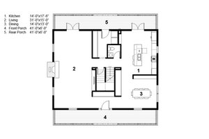 Floor Plan - Main Floor for Colonial House Plan #497-49 - 3 bed, 2.5 bath