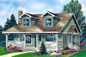 Cottage Exterior - Front Elevation Plan #18-1043