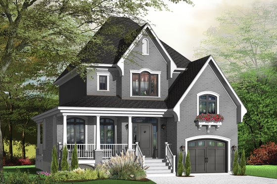 Exterior - Front Elevation 4 for Farmhouse House Plan #23-807 - 3 bed, 1.5 bath