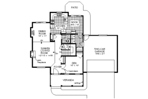 Floor Plan - Main Floor for Farmhouse House Plan #18-268 - 4 bed, 2.5 bath