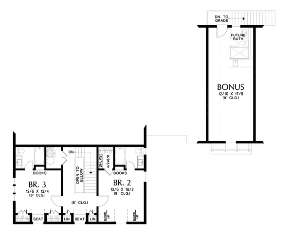 Farmhouse Floor Plan - Upper Floor Plan #48-1128