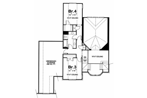 Floor Plan - Upper Floor for Traditional House Plan #20-2156 - 4 bed, 4 bath