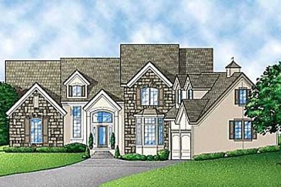 Exterior - Front Elevation for Traditional House Plan #67-132 - 4 bed, 4 bath