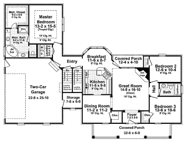 Home Plan - Southern Floor Plan - Main Floor Plan #21-302
