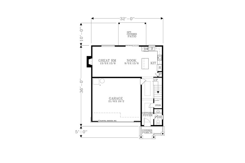 Home Plan - Floor Plan - Main Floor for Craftsman House Plan #53-751 - 3 bed, 2.5 bath