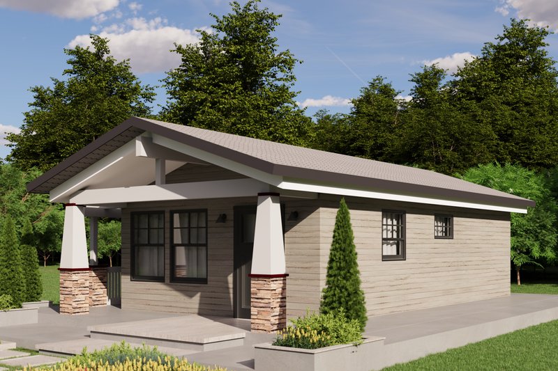 Home Plan - Exterior - Front Elevation 3 for Craftsman House Plan #1106-123 - 1 bed, 1 bath