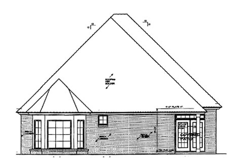 Home Plan - Exterior - Rear Elevation for European House Plan #310-681 - 3 bed, 2.5 bath