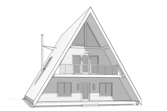 Exterior - Front Elevation 3 for Cabin House Plan #1114-7 - 3 bed, 2 bath