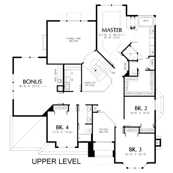 Home Plan - Mediterranean Floor Plan - Upper Floor Plan #48-143