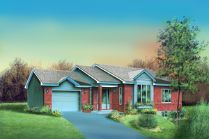 Ranch Exterior - Front Elevation Plan #25-1033