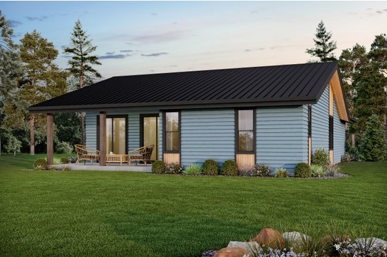 Exterior - Rear Elevation for Contemporary House Plan #48-1056 - 3 bed, 2 bath
